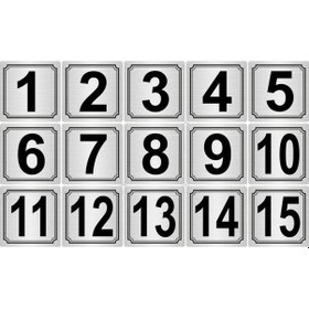 Resim Metal Kapı Masa Dolap Numarası 4 Cm X 4 Cm 15 Adet 