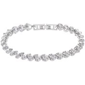 Resim 1 Adet Kadınlar İçin Şık Kalp Charmlı Bileklik, Parlak Taş Detayları ve Net Bağlantı Tasarımı, Dayanıklı Günlük & Parti Takısı - Sevgililer Günü, Doğum Günleri, Yıldönümleri için Hediye, Tüm Yıl Boyunca Kullanılabilir Lüks Aksesuar 