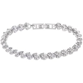 Resim 1 Adet Kadınlar İçin Şık Kalp Charmlı Bileklik, Parlak Taş Detayları ve Net Bağlantı Tasarımı, Dayanıklı Günlük & Parti Takısı - Sevgililer Günü, Doğum Günleri, Yıldönümleri için Hediye, Tüm Yıl Boyunca Kullanılabilir Lüks Aksesuar 