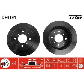 Resim ARKA FREN DISKI DUZ HONDA JAZZ CITY 02-08 ACCORD 85-99 CIVIC 87-91 (239X4) 