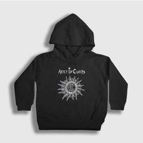 Resim Presmono Unisex Çocuk Gray Alice In Chains Kapüşonlu Sweatshirt Siyah 