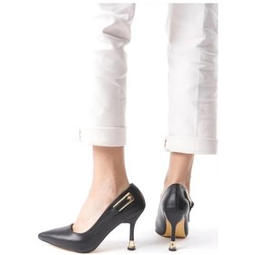 Resim Preshley Kadın Fascino Siyah Deri Stiletto Topuklu Ayakkabı Siyah 