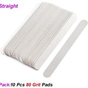 Resim 10 Adet Yarım Ay Çıkarılabilir Zımpara Tırnak Törpüsü Çelik Saplı 80/100/180/240 Metal Yedek Dosyalar Pedleri Tek Kullanımlık Manikür Açık 