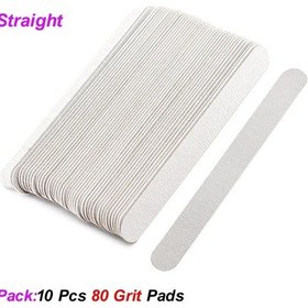 Resim 10 Adet Yarım Ay Çıkarılabilir Zımpara Tırnak Törpüsü Çelik Saplı 80/100/180/240 Metal Yedek Dosyalar Pedleri Tek Kullanımlık Manikür Açık 