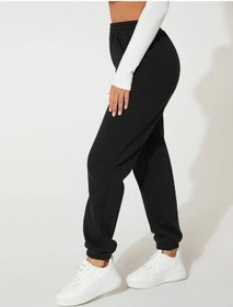 Resim Kadın Siyah Oversize Eşofman Altı - Unisex Siyah-260783 