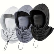 Resim Yaz için Unisex Balaclava Şapka, Yüzü ve Boynu Korumak İçin Bir Maske Özellikli Soğuk Bir Baş Kapağı, Güneşlik Şapka Olarak Hizmet Eden, Pilsiz 