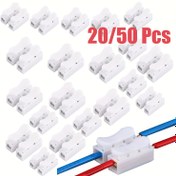 Resim 20/50 Adet CH2 CH3 Yaylı Hızlı Kablo Bağlantı Klipsi 2-Pin 3-Pin Elektrikli Sıkma Terminal Bloği 2/3 Çıkış LED Şerit için Kolay Takım 