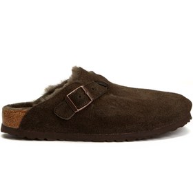 Resim Birkenstock Buckley Shearling Kahverengi Kadın Süet Terlik 