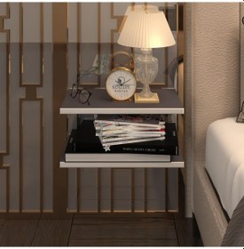 Resim Kenzlife komodin guiseppe gri komidin 39*19 2 parça duvara monte askı aparatlı (mng) 
