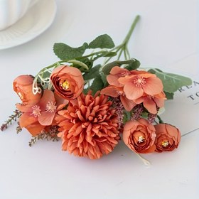 Resim 1 adet Suni Çiçek Buketi, Plastik Çiçekler Ev Dekoru, Düğün, Nişan, İlkbahar ve Yaz Bahçesi, Masa Süslemesi, Şükran Günü, Sevgililer Günü, Anneler Günü, Mezuniyet, Ramazan için İdeal - Kap Não Dahil Değil 