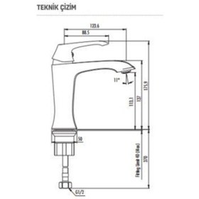 Resim Creavit Ag1500G Avangart Musluk Lavabo Bataryası Altın Gold Armatör 