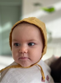 Resim runbaby 2 Adet Tek Kat Müslin Çift Taraflı Bebek Bonnet Şapka (3-9 AY) 