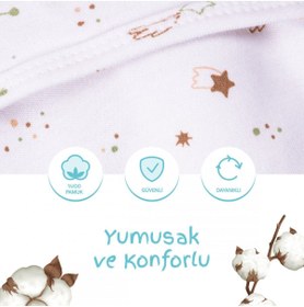 Resim Sevi Beyaz 0 -3 AY Desenli Kundak %100 Pamuk - YENİ Tek Ebat 53 Pamuklu Çiçekli 