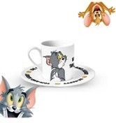 Resim Tom and Jerry Türk Kahvesi Fincan Seti 