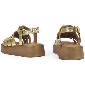 Resim Ziya, Hakiki Deri Kadın Sandalet 1511033z23069 Gold 1511033z23069 326 Gold Altın 