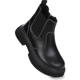 Resim Penka Fermuarlı Erkek Çocuk Günlük Bot Ayakkabı Siyah 