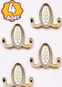 Resim Badem10 (4 ADET) Seçil Vestiyer Gold Altın Metal Duvar Portmanto Dolap Elbise Askısı Askılığı Askılık 