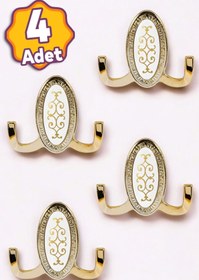Resim Badem10 (4 ADET) Seçil Vestiyer Gold Altın Metal Duvar Portmanto Dolap Elbise Askısı Askılığı Askılık 