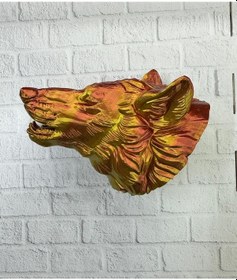 Resim Gold Kurt Duvar Aksesuarı Asılabilir 3d Dekoratif Heykel 25x19 Cm 