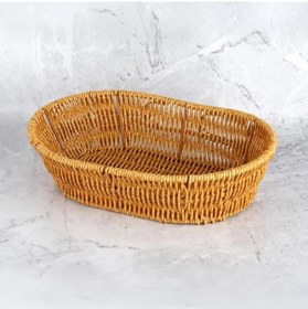 Resim Mien Oval Rattan Ekmek Sepeti 28x21x7,5 Cm Kahverengi 