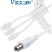 Resim 3in1 Lighting-Type-C-Micro USB Yazıcı Kablosu AL3192 