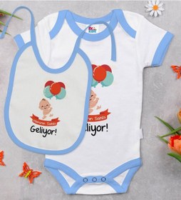 Resim Bk Kids Mekanın Sahibi Geliyor Tasarımlı Mavi Bebek Body Zıbın Ve Çok Renkli 