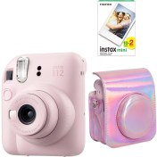 Resim Fujifilm Instax Mini 12 20 Filmli ve Parlak Kılıflı Pembe Fotoğraf Makinesi 