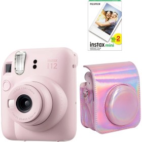 Resim Fujifilm Instax Mini 12 20 Filmli ve Parlak Kılıflı Pembe Fotoğraf Makinesi 