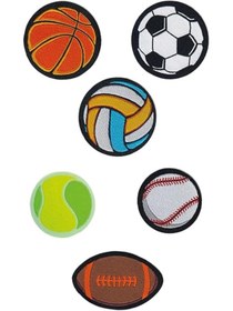 Resim Genel Markalar ÜTÜ İLE YAPIŞAN DOKUMA ARMA SETİ PATCH TOP, TOPLAR, FUTBOL, BASKETBOL, TENİS, VOLEYBOL TOPU 