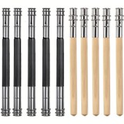 Resim 5 Adet Metal ve Ahşap Kalem Uzatıcısı Seti, Ayarlanabilir Yeniden Kullanılabilir Çift Başlı Holder, Kömür Kalem, Renkli Kalem, Çizim Okul Sanat Yazım Araçları için 