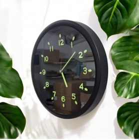 Resim Fosforlu Karanlıkta Parlayan Kabartma Rakam Siyah Duvar Saati Çap 37 Cm Siyah 