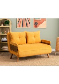 Resim Pafu Cosmo İkili Katlanır Yataklı Koltuk - Bohem Hardal Hardal 