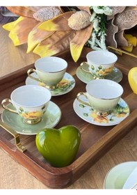 Resim Türk Kahve Fincanı Giallo 6 Kişilik 12 Parça renkli 