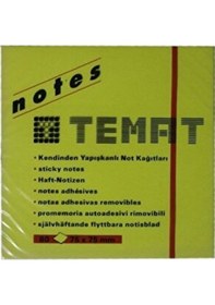 Resim Temat Yapışkanlı Not Kağıdı 75x75 MM Fosforlu Yeşil 10935 