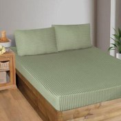 Resim Maxstyle Fitted Saten Çift Kişilik Çarşaf + Yastık Kılıfı Yeşil 