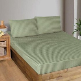 Resim Maxstyle Fitted Saten Çift Kişilik Çarşaf + Yastık Kılıfı Yeşil 