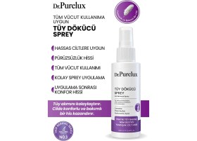 Resim Dr. Purelux Tüy Dökücü Sprey 100 ml Hassas Ciltlere Uygun Pürüzsüz ve Yumuşak Cilt Hissi 