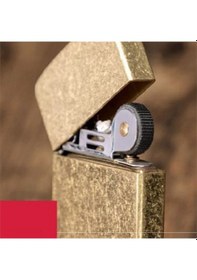 Resim Kuboy Vintage Çakmak Benzinli Slim Çakmak Antik Altın Renk Bronz 