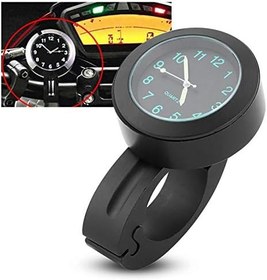 Resim Qiilu Motosiklet Gidon Saati, 22 / 25mm Motosiklet Motosiklet Gidon Aksesuarları Montaj Saati Evrensel Su Geçirmez Saat Dahili Pil (Siyah) 