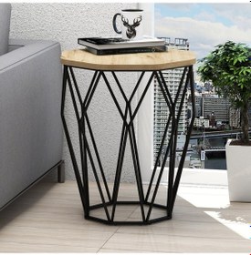 Resim Variant Sofya Metal Yan Sehpa - Meşe 