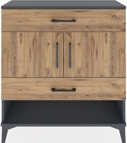 Resim Arges Şifonyer 2 Raflı 2 Çekmeceli 2 Kapaklı 88x30x96 Antrasi... Antrasit 