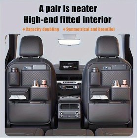 Resim Honeybeeshop Siyah Faux Deri Araba Koltuk Arkası Çok Bölmeli Düzenleyici Çantası Elmas Desenli 