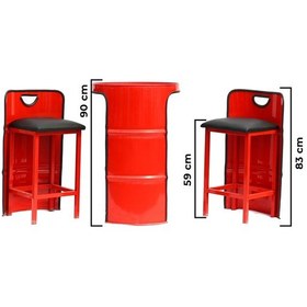 Resim Varil Bistro Oturma Grubu İki Kişilik 