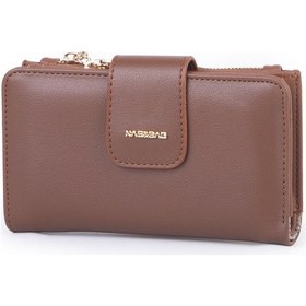 Resim Nas Bag Kadın Kartlık Ve Bozuk Para Cepli Yatay Cüzdan Taba Dona Taba 