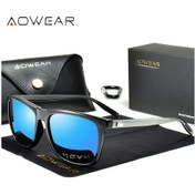Resim Aowear Hd Polarize Gece Görüş Gözlüğü Kadınlar İçin Kare Sarı Gece Sürüş Aowear Mirror Blue Altın 