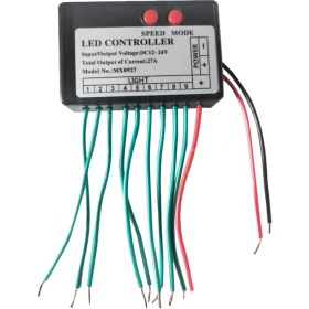 Resim DC12V-24V LED Şerit Işık Denetleyicisi Atlama Suyu Patlama Flash At Işareti Aydınlık Kelime Açık Kelime Rgb Kontrolör 9ch (Yurt Dışından) 