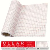 Resim Şeffaf Vinil Transfer Kağıt Bant Rulosu - 30.48 x 304.8 cm Hizalama Izgaralı Uygulama Bandı Silhouette Cameo için, Etiketler, Tabelalar ve Pencereler için Yapışkanlı Vinil 