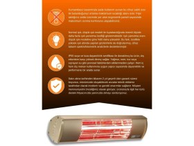 Resim Goldsun Aqua 1500 Watt GSA15 Kumandasız Suya Dayanıklı Elektrikli İnfrared Isıtıcı-Bej 