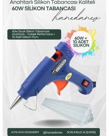 Resim 60w Sıcak Silikon Tabancası Anahtarlı + 10 Adet Silikom Mum - Yüksek Kalite Performans 