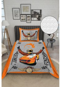 Resim Araba Yarışı Temalı Kadife Kumaş Çocuk Ve Genç Yatak Örtüsü Seti 2 Parça Tky0034 Çok Renkli 